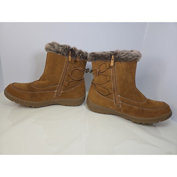 Journee Collection Zip Up Faux Fur Brown Eskimo Boots Sz 8.5 Winter Comfort - Picture 5 of 13
